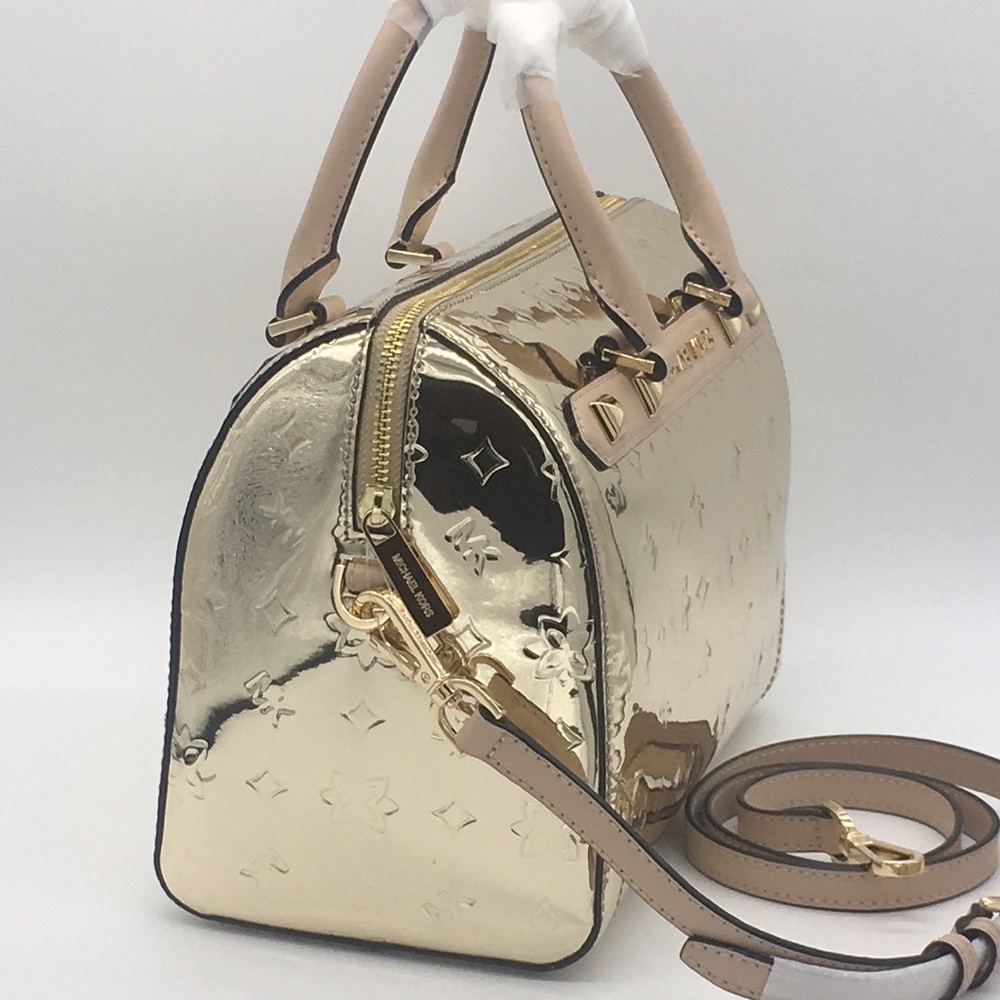 MICHAEL KORS KARA LG DUFFLE SATCHEL PALE GOLD - Picture 8 of 16